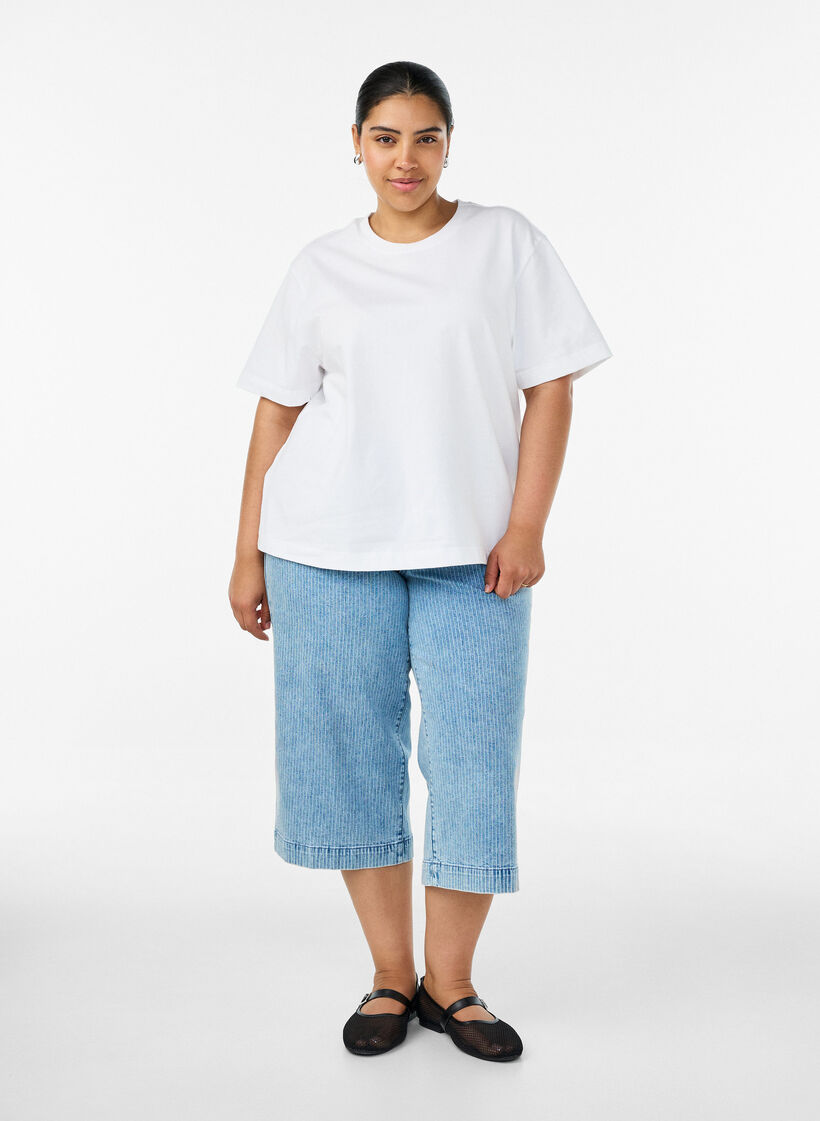 Boxy cotton T-shirt, White, Model image number 1