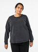 Sweatshirt with rhinestones and washed effect, Dark Grey, Model image number 0