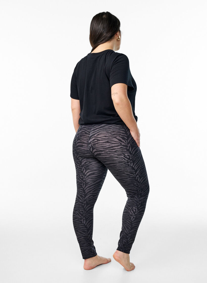 Viscose leggings with print, Black, Model image number 2