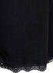 Loose night shorts with ribbed texture and lace trim, Black, Packshot image number 3