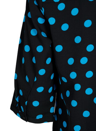 Dotted blouse with 3/4 sleeves, Black Blue Dot, Packshot image number 3