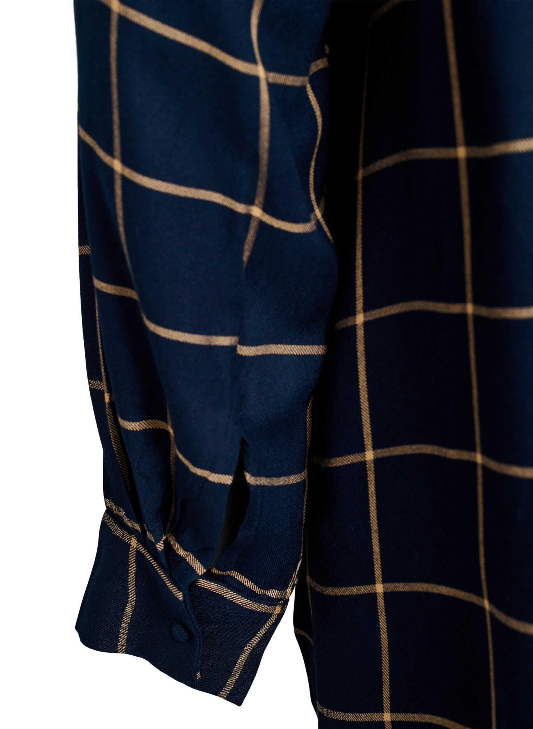 Zizzifashion Checked oversized cotton shirt, Blue, Packshot image number 3