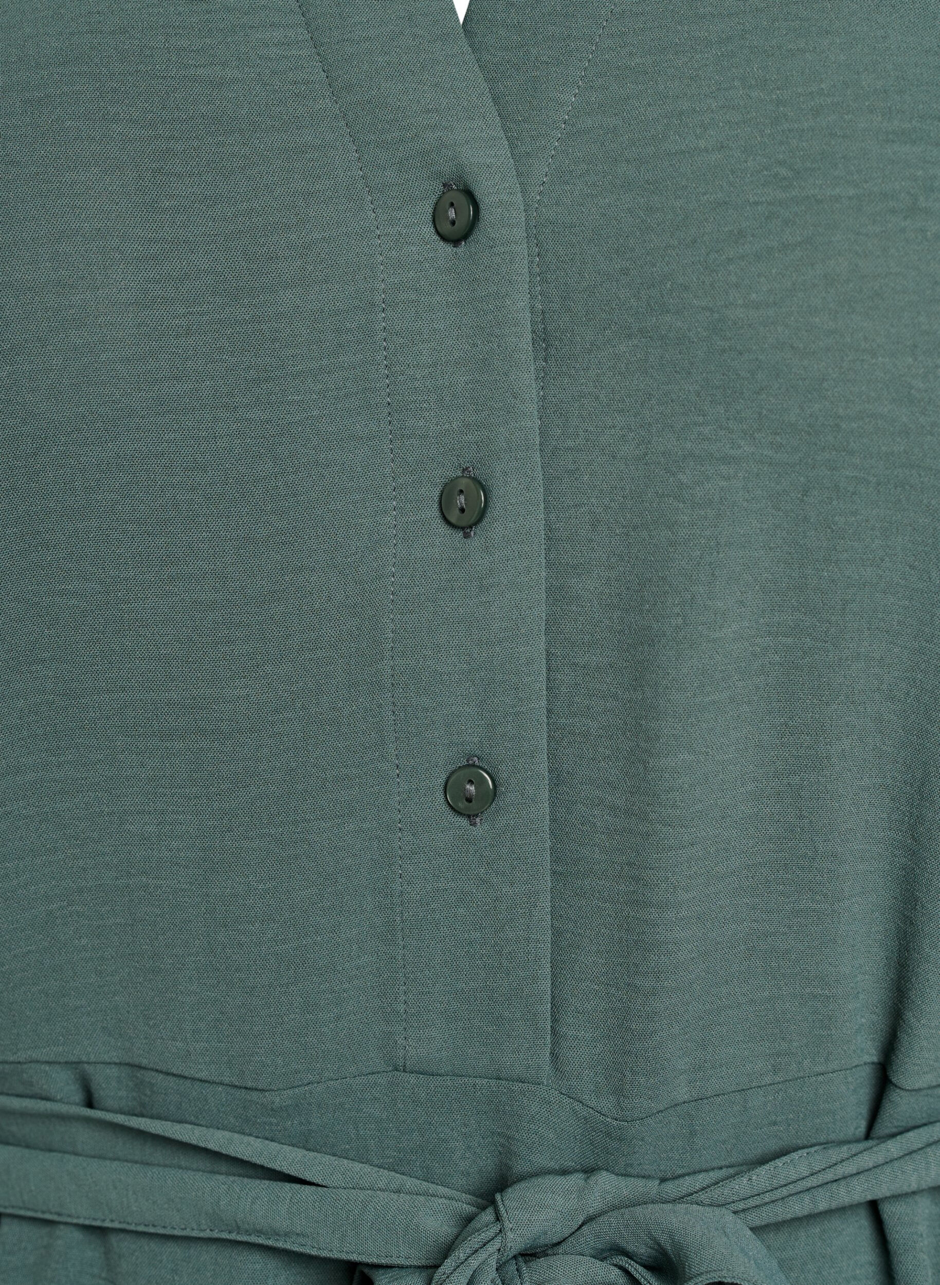 Zizzifashion Midi shirt dress with tie belt, Green, Packshot image number 2