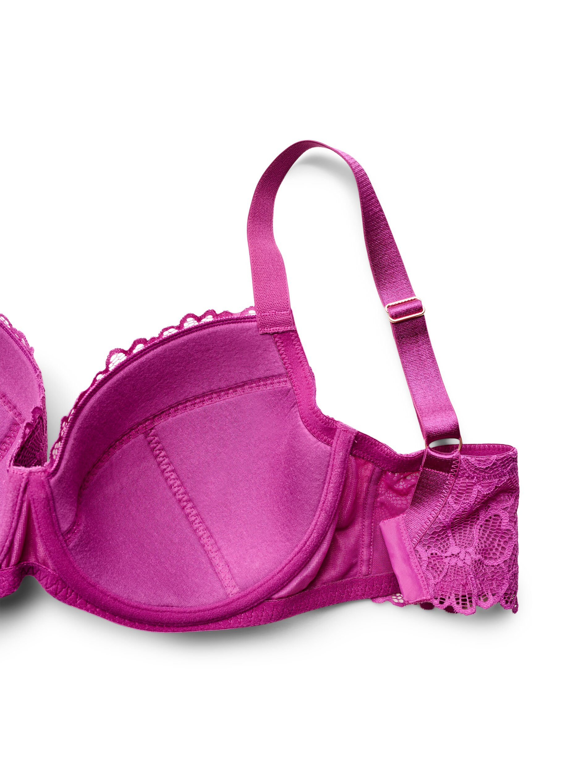 Zizzifashion Padded bra with lace and underwire, Purple, Packshot image number 3