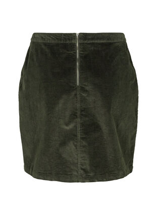 Short velvet skirt, Green, Packshot image number 1