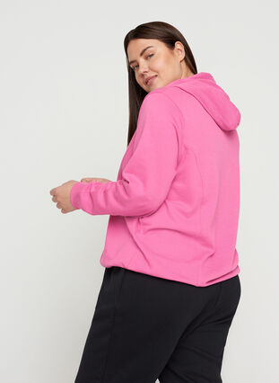 Sweatshirt with a hood and ribbed cuffs, Phlox Pink, Model image number 1