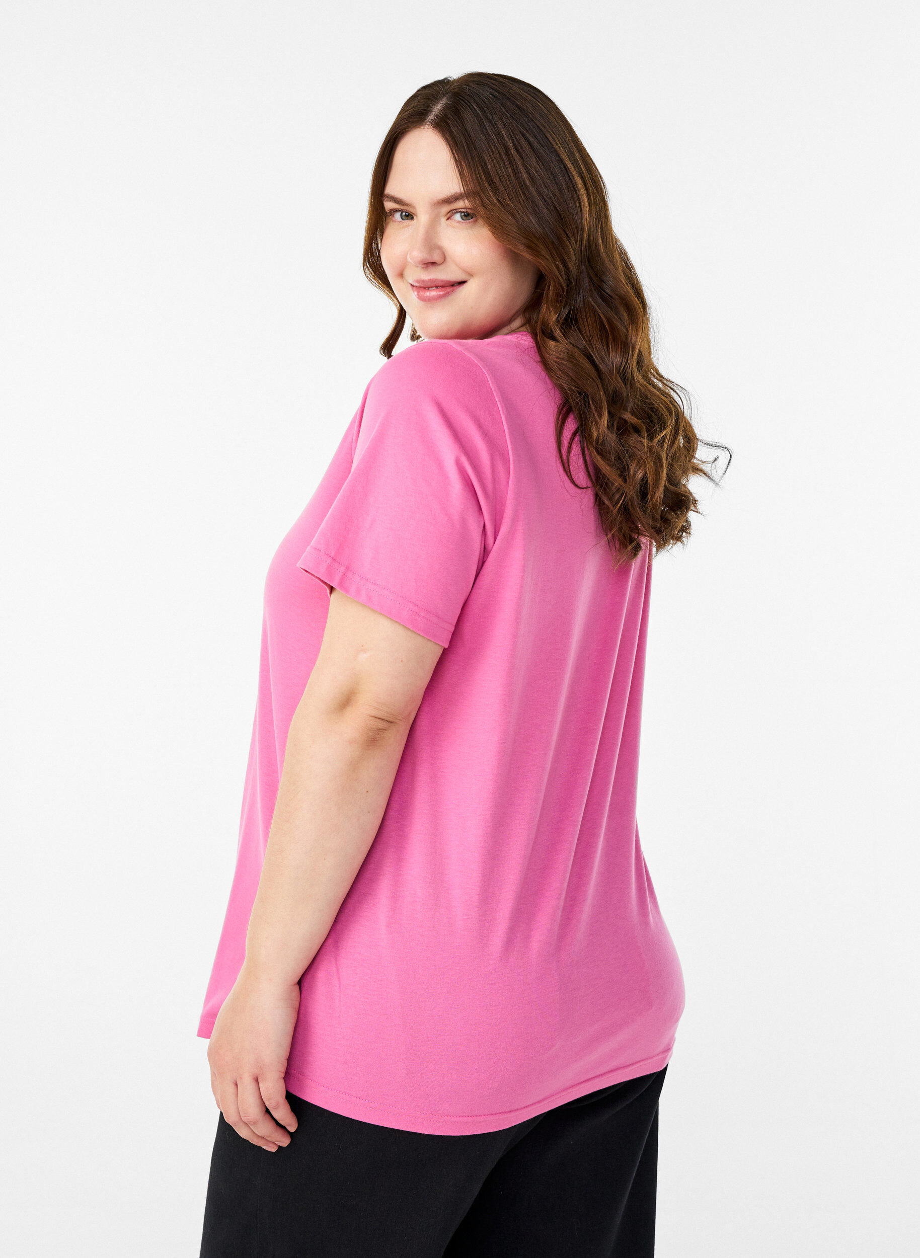 Zizzifashion T-shirt with motif, Pink, Model image number 2