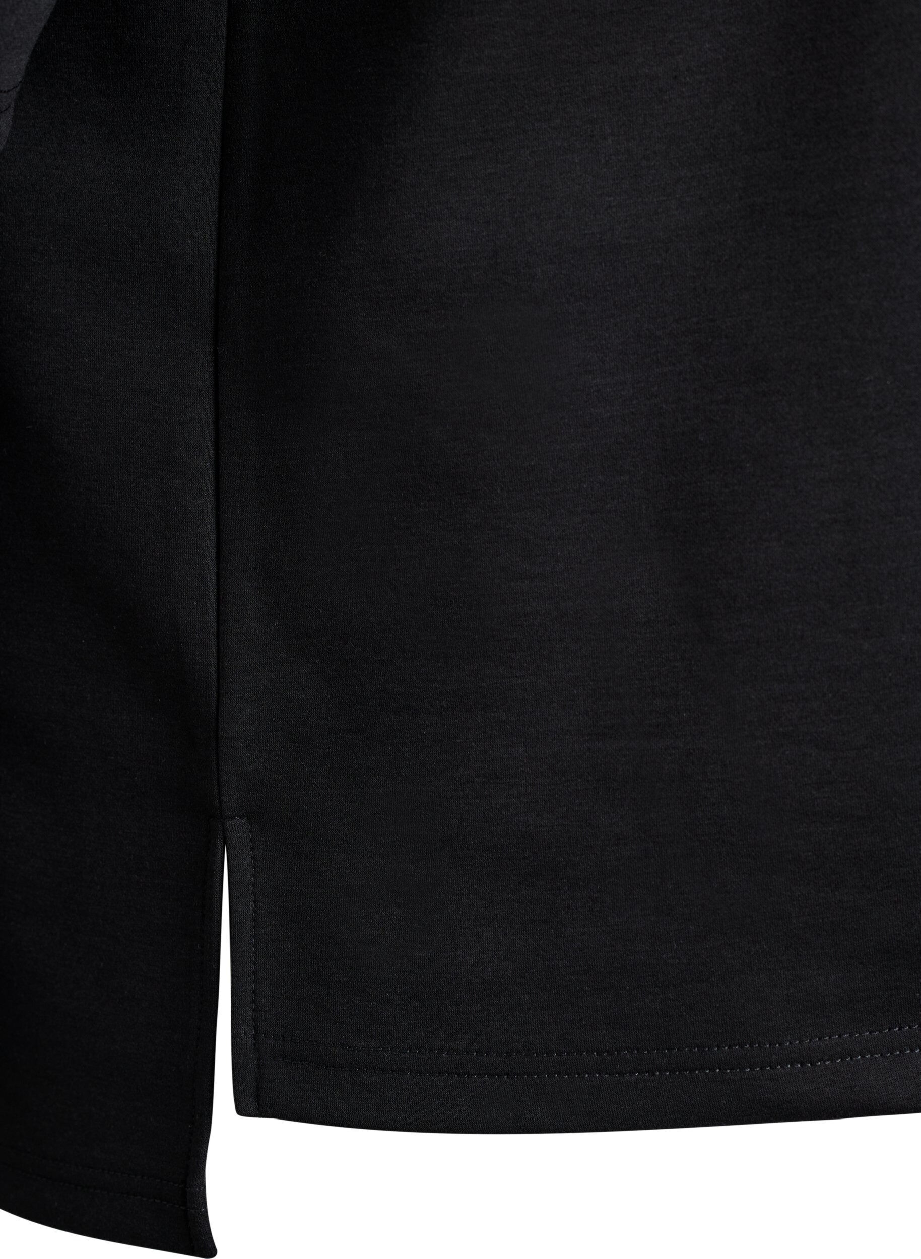 Zizzifashion Short-sleeved sweatshirt with a high collar, Black, Packshot image number 3