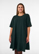 Short A-line dress with glitter stripes, Green, Model image number 0