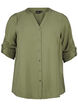 Viscose shirt blouse with 3/4 sleeves, Winter Moss, Packshot image number 0