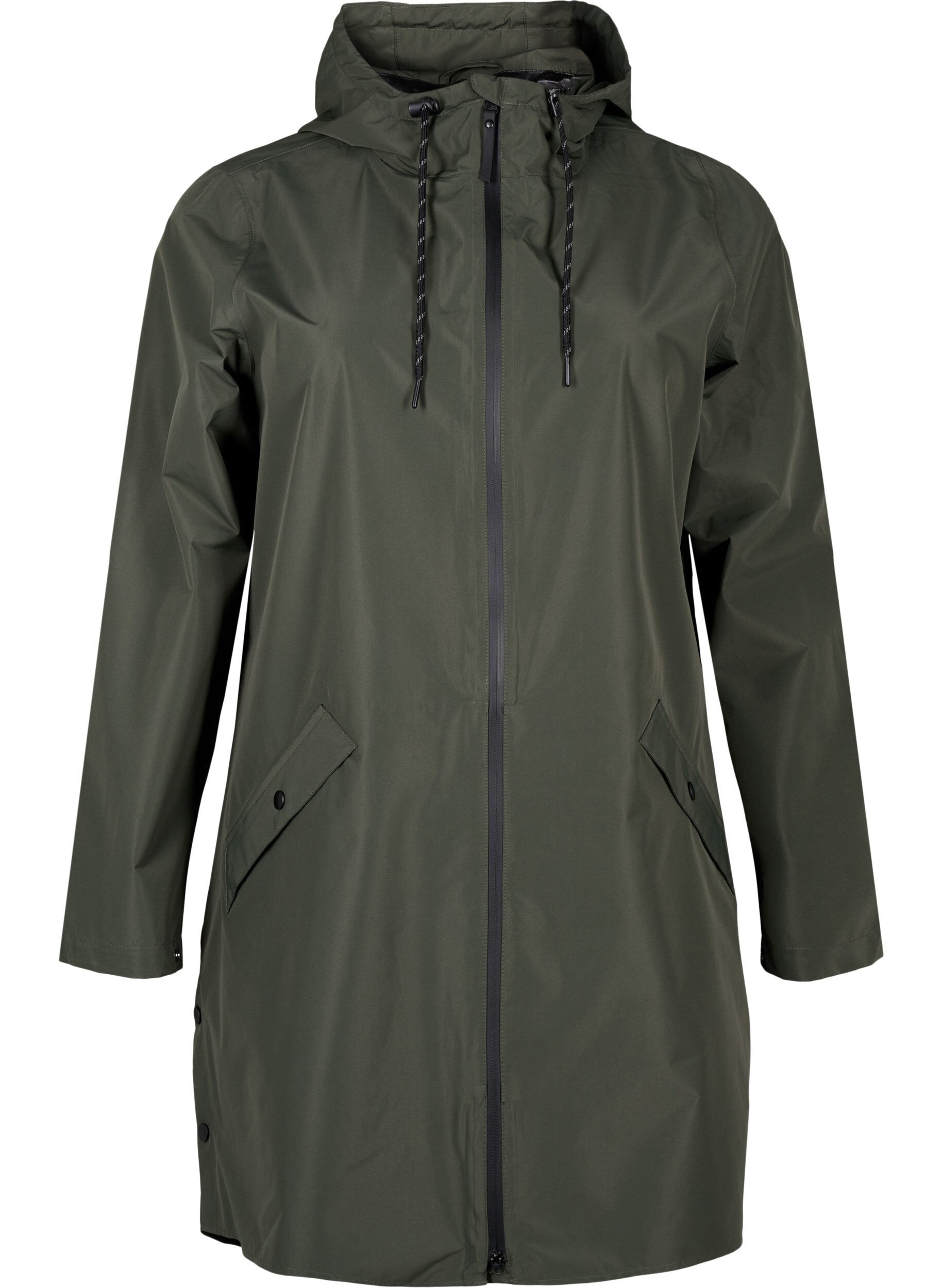 ZizzifashionRain jacket with pockets and hood, Green, Packshot image number 0