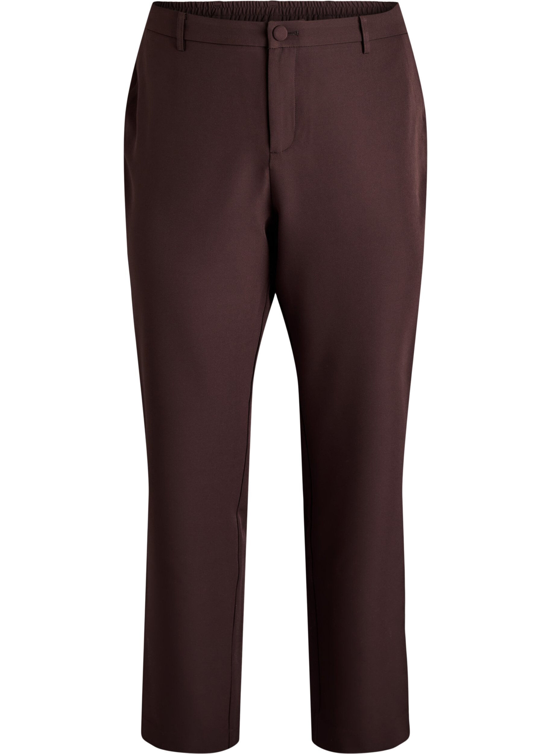Trousers with pockets and straight legs