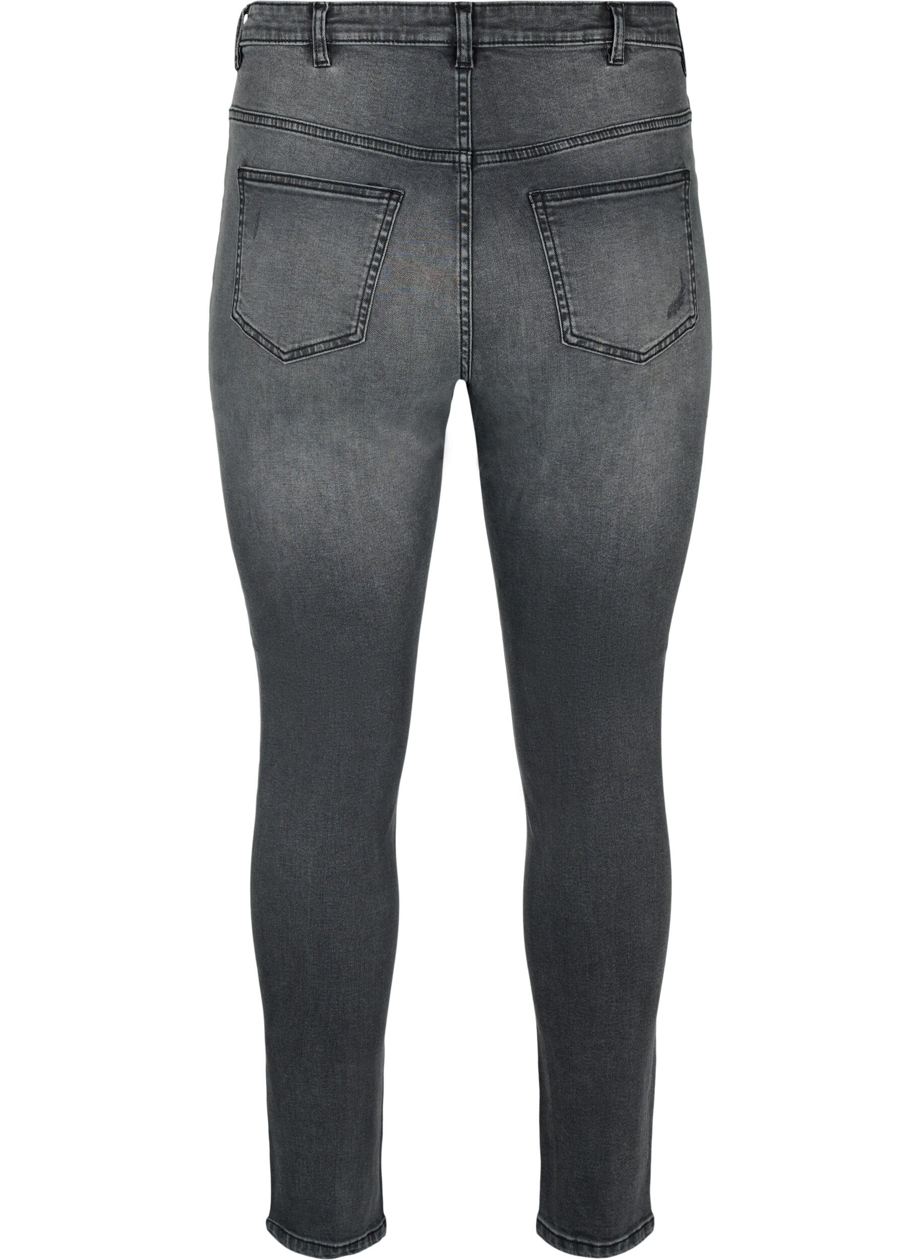 Zizzifashion Tight-fitting jeans with rip details, Grey Denim, Packshot image number 1