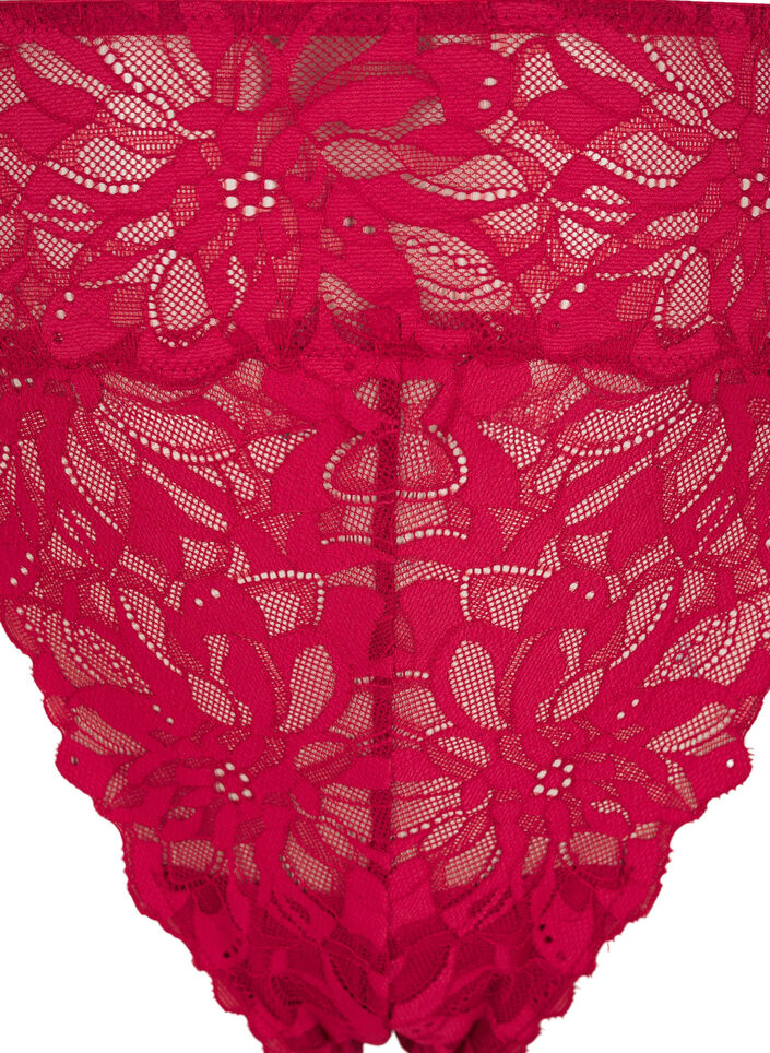 Lace thong with a regular waist, Red, Packshot image number 2