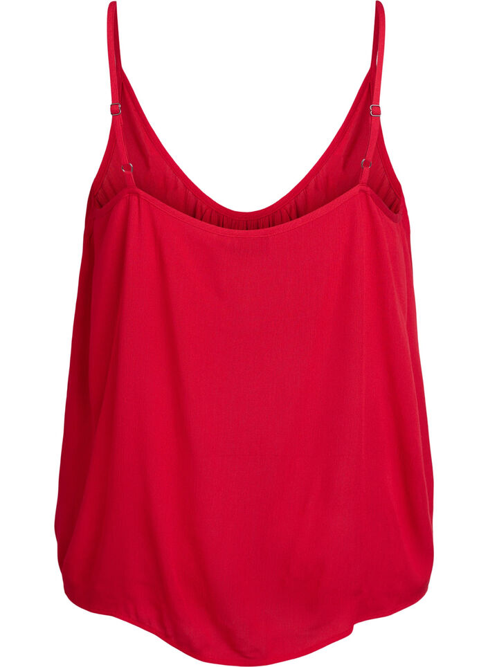 Strap top in viscose, Red, Packshot image number 1