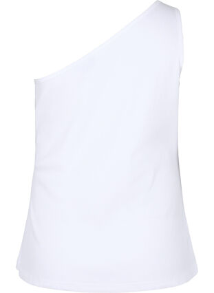 One-shoulder top in cotton, Bright White, Packshot image number 1