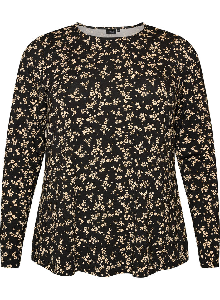 Long-sleeved blouse, Black, Packshot image number 0