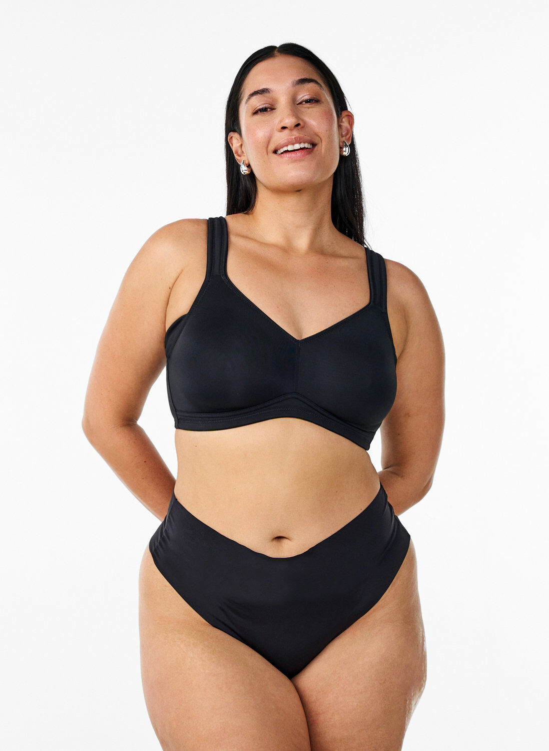 ZizzifashionComfort bra with padded straps, Black, Model image number 1