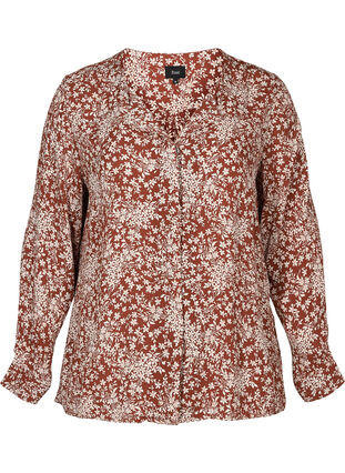 Floral viscose blouse, Flower AOP, Packshot image number 0