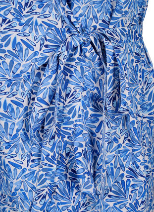 FLASH - Wrap dress with short sleeves, White Blue AOP, Packshot image number 3