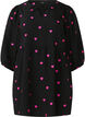 Tunic with hearts and 3/4 sleeves, Black Emb. Heart, Packshot image number 0