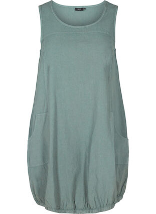 Sleeveless cotton dress, Balsam Green, Packshot image number 0