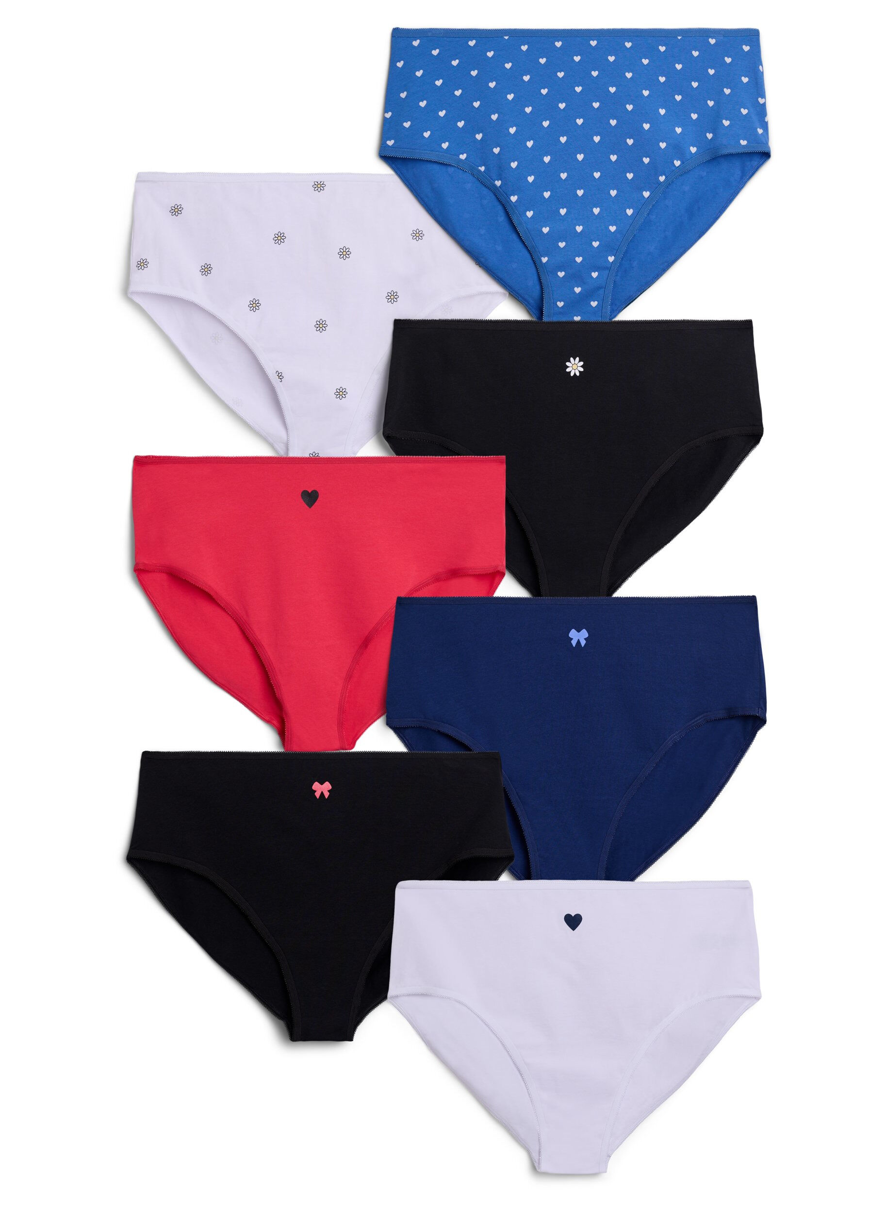 7-pack of panties with a regular waist