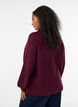 Ribbed jumper with puff sleeves and buttons, Dark Bordeaux, Model image number 2