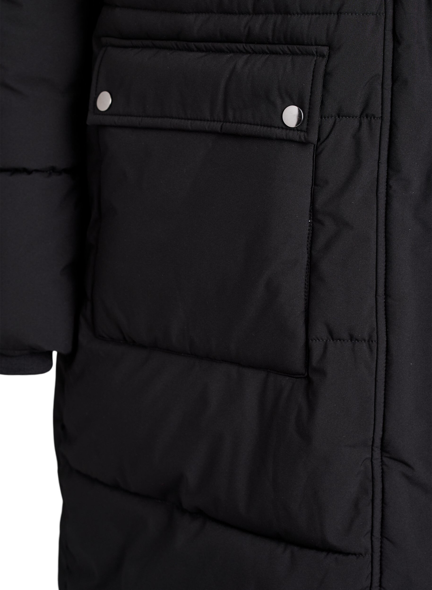 Zizzifashion Water-repellent parka with faux fur Collar, Black, Packshot image number 3