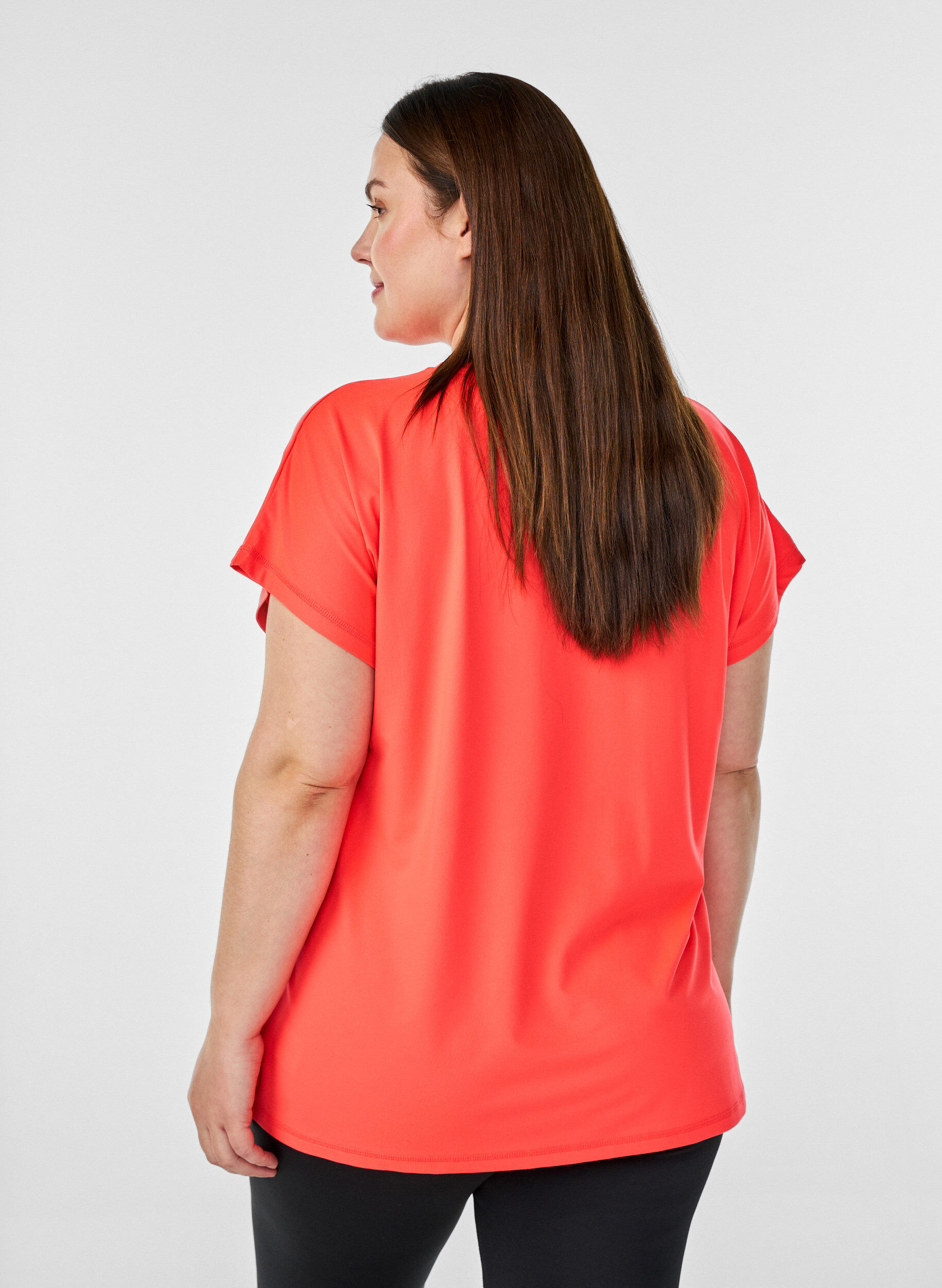 Zizzifashion Solid-coloured training T-shirt, Coral, Model image number 2