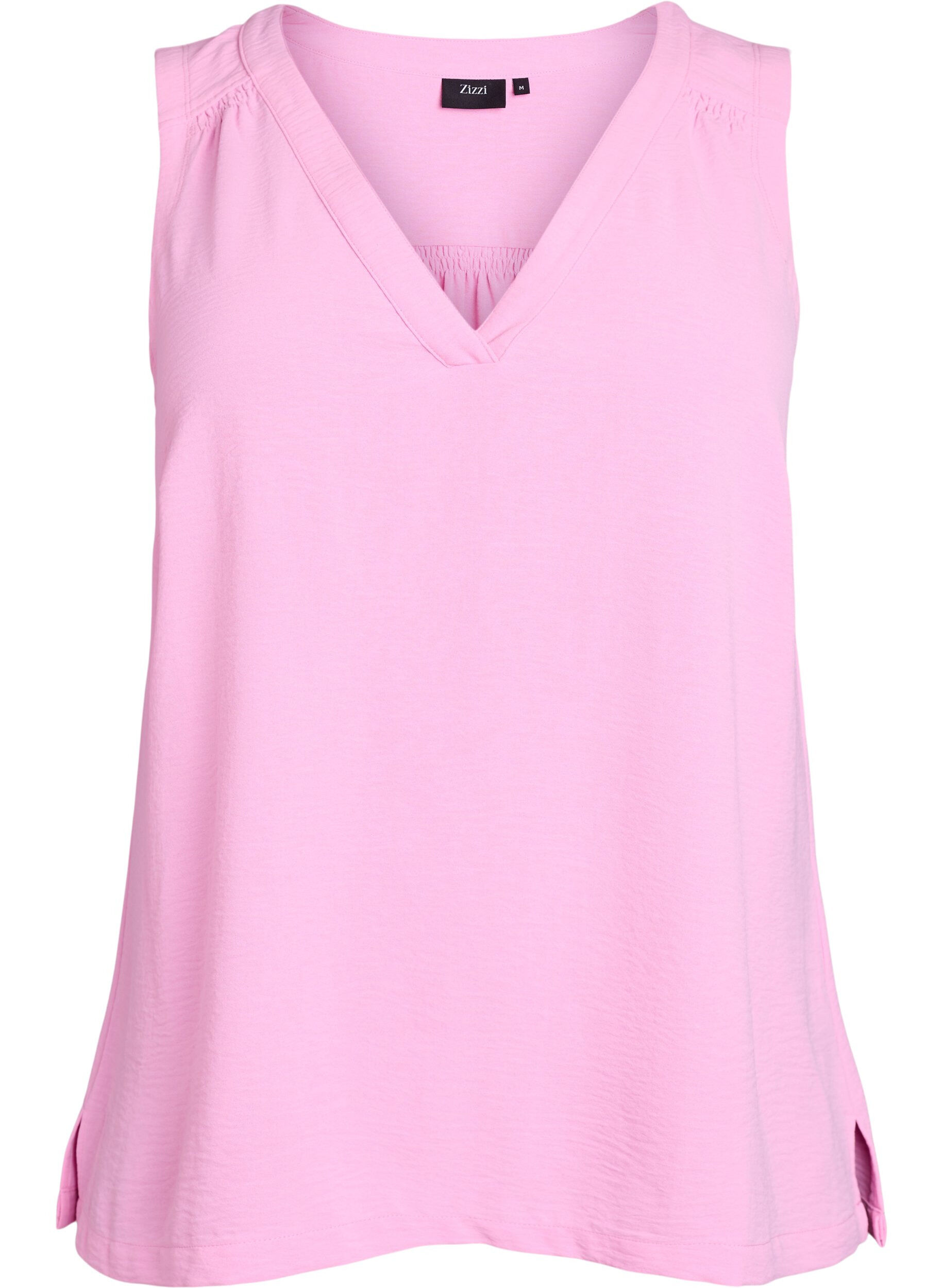 Zizzifashion Sleeveless top with wrinkle details, Pink, Packshot image number 0