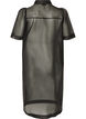 Organza dress with chest pockets and puff sleeves, Black, Packshot image number 1