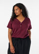 T-shirt with button detail, Dark Bordeaux, Model image number 0