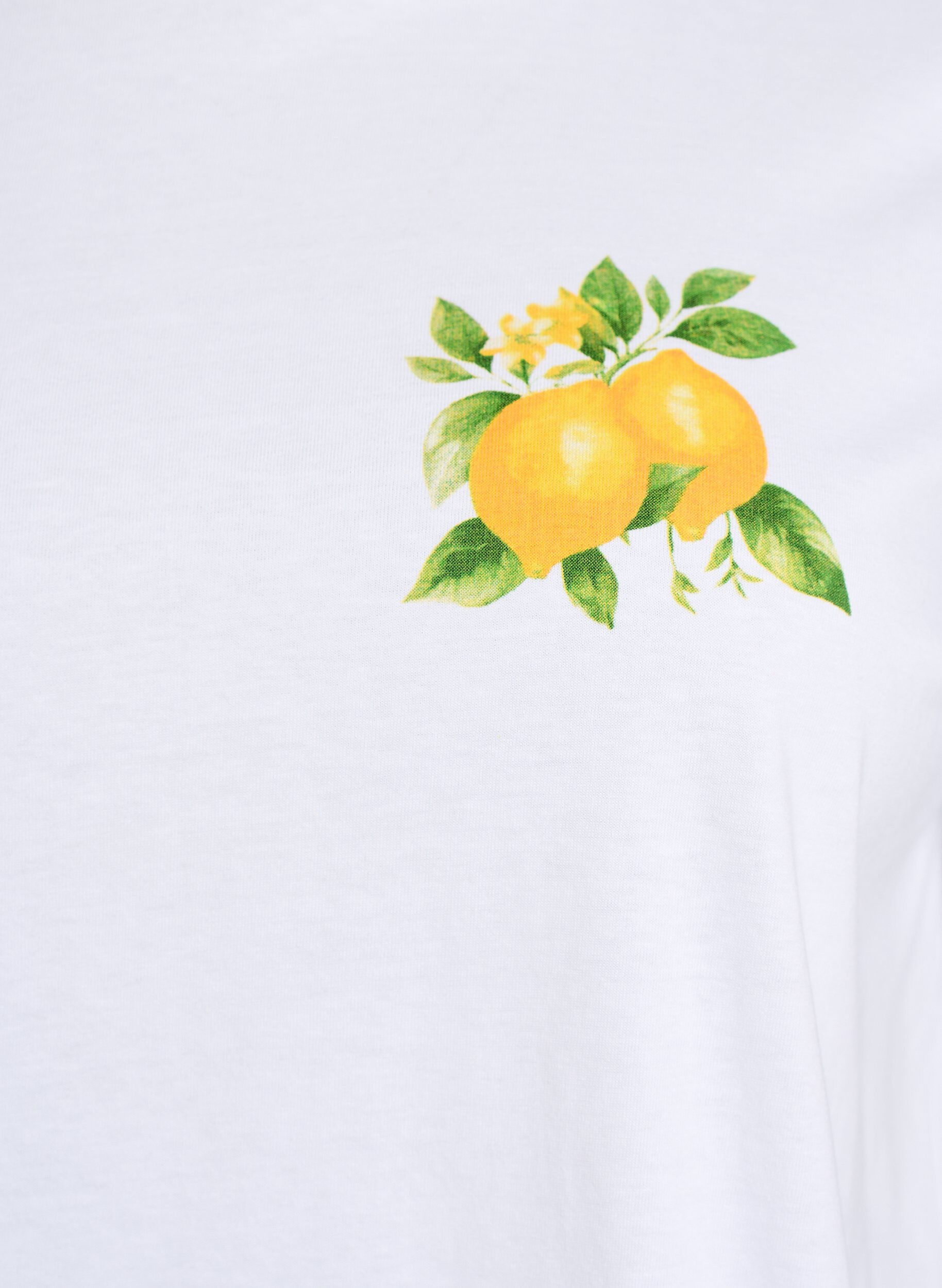 Zizzifashion Organic cotton T-shirt with citrus print, White, Packshot image number 2