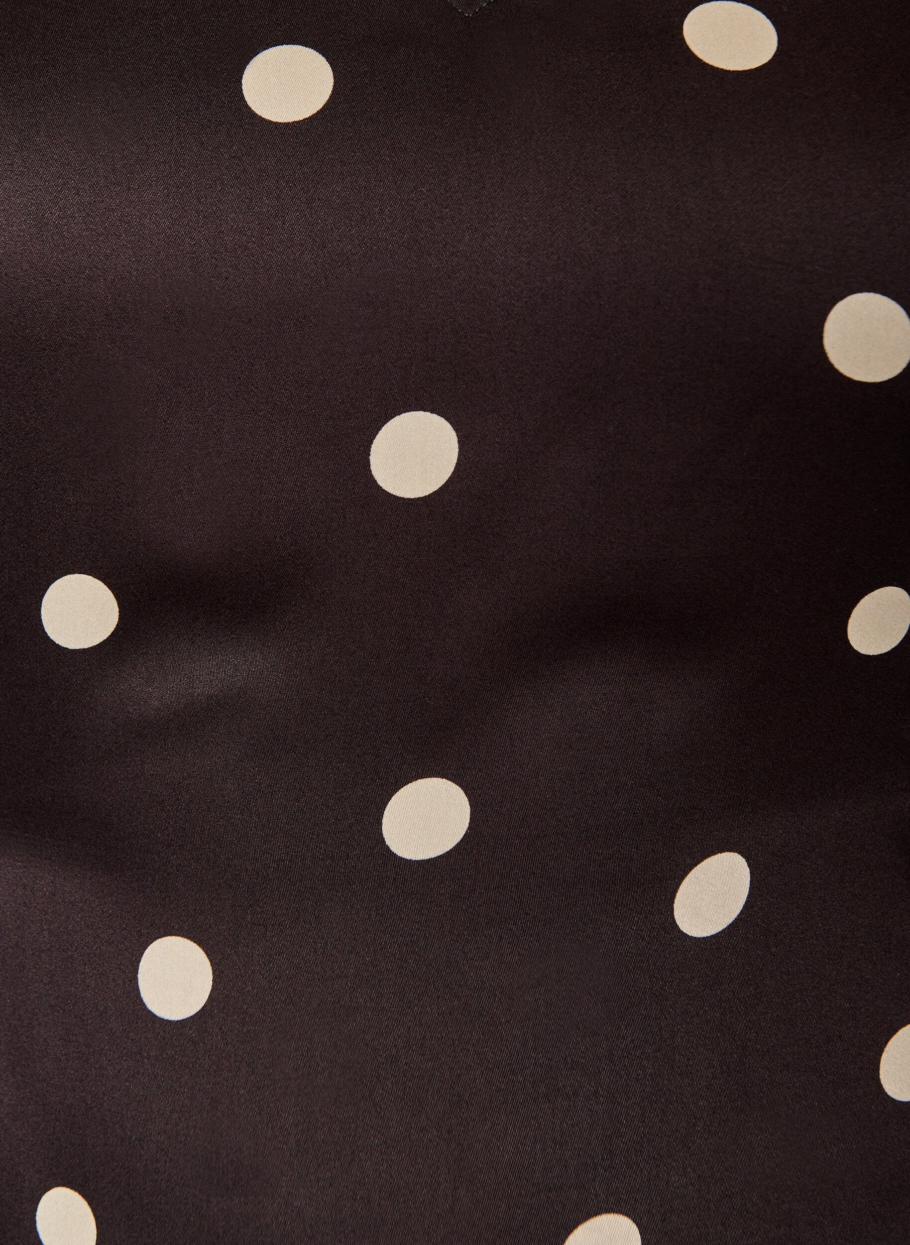 ZizzifashionPolka dot viscose blouse with V-neck and tie-fastening, Brown, Packshot image number 2