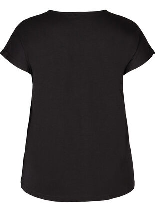 Short-sleeved cotton t-shirt with starts, Black STARS, Packshot image number 1