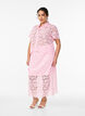 Lace midi skirt with an elasticated waist, Rose, Model image number 0