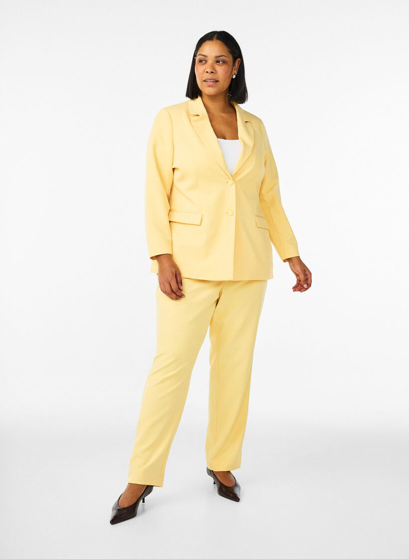 Classic blazer with button closure, Yellow, Model image number 1