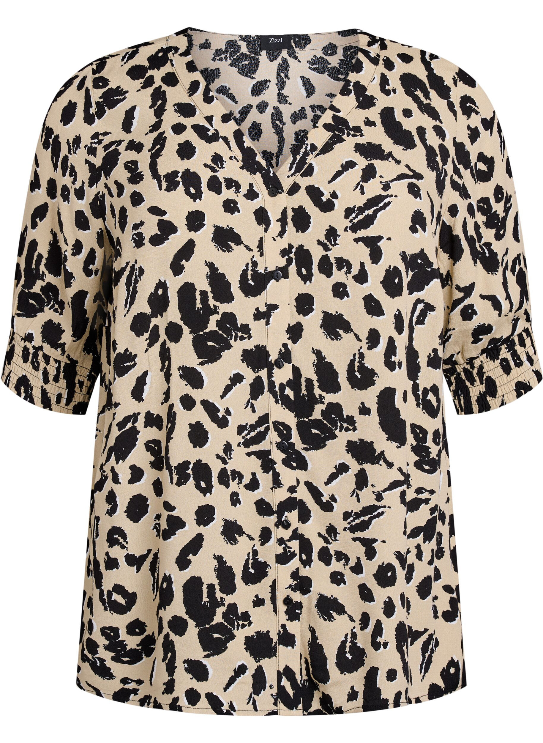 Short-sleeved viscose blouse