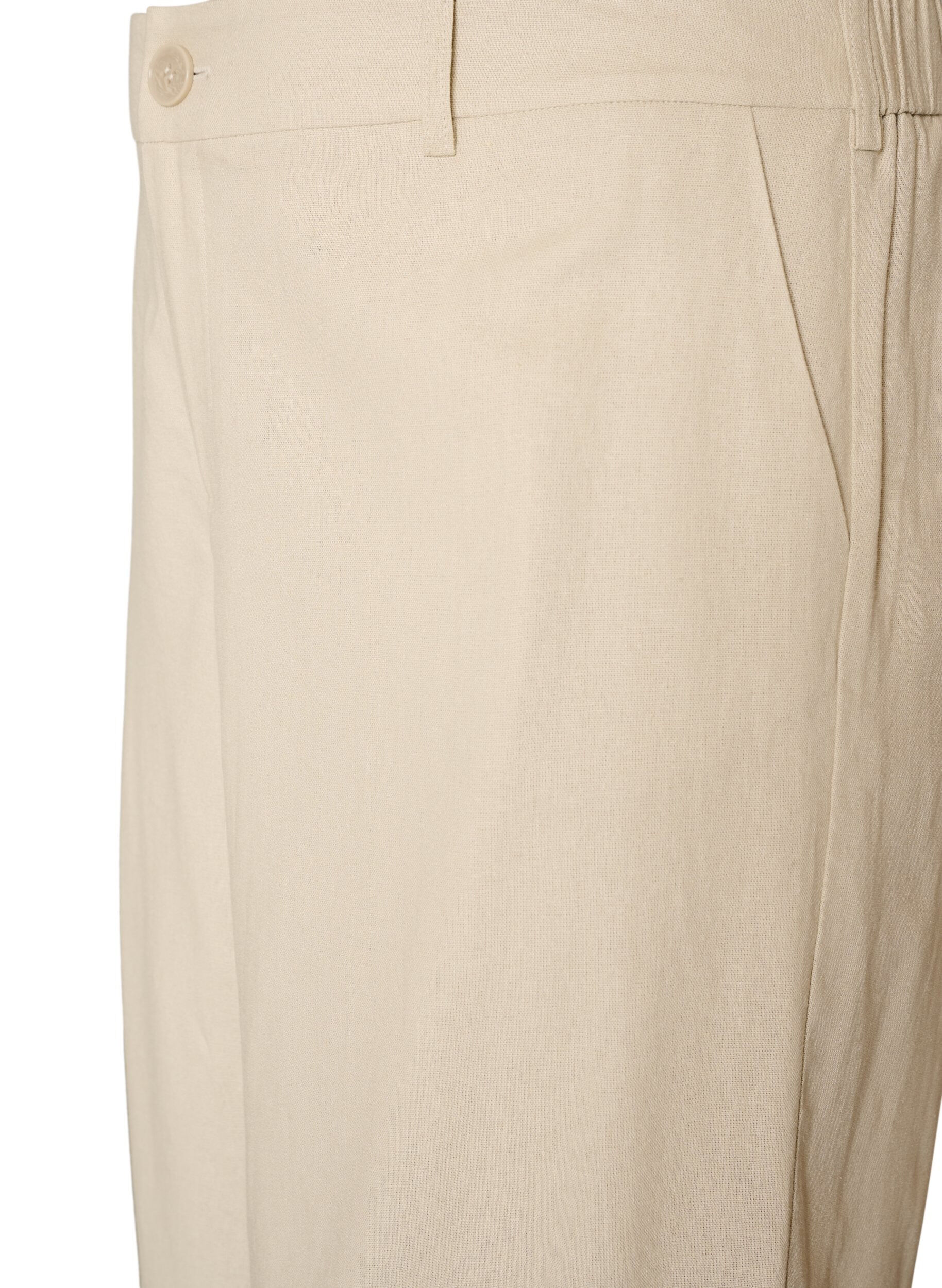 Zizzifashion High-waisted Bermuda shorts in linen and viscose, Beige, Packshot image number 2