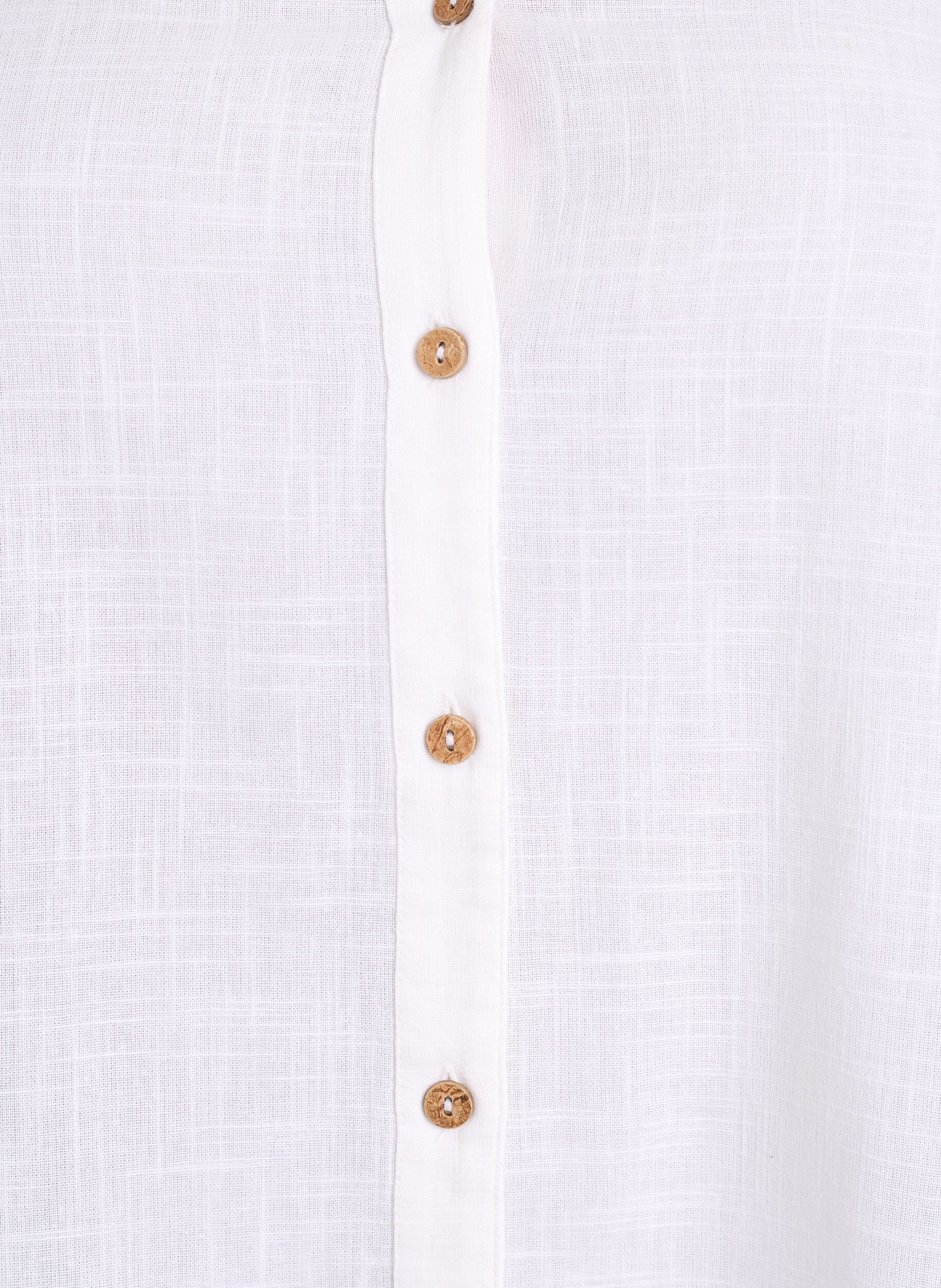 Zizzifashion Cotton shirt blouse with V-neck, White, Packshot image number 2