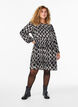 Long-sleeved dress with print and bows, Black, Model image number 1