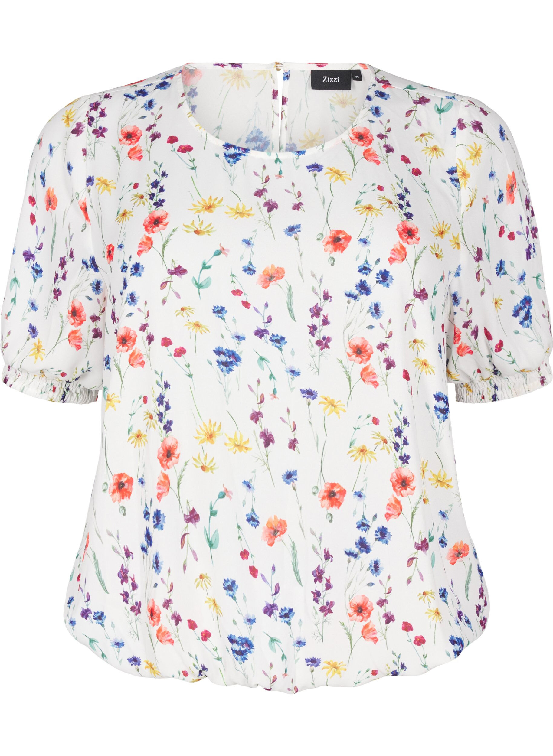 Floral blouse with smocking