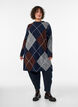 Knitted dress with large check pattern, Blue, Model image number 1