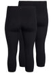 FLASH - 2-pack 3/4 cotton leggings, Black, Packshot image number 1