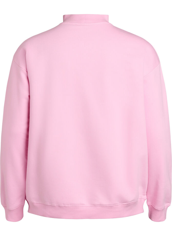 Sweatshirt with high neck and long sleeves, Pink, Packshot image number 1