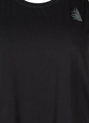 Plain-coloured sports top with round neck, Black, Packshot image number 2