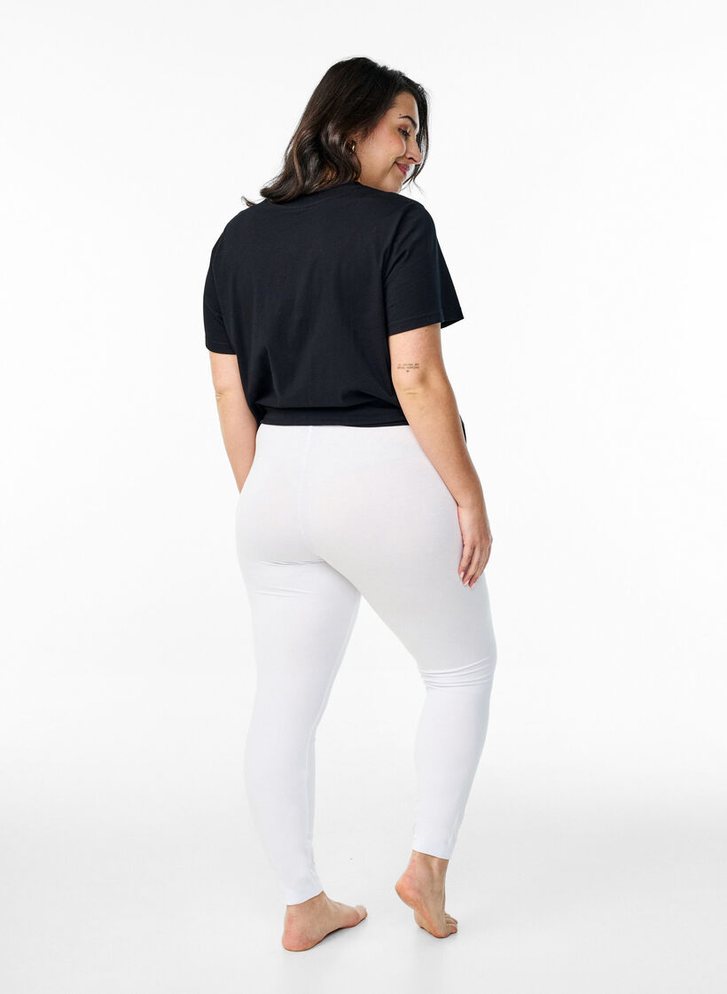 Basic leggings in viscose, White, Model image number 2