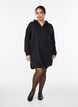 Short hoodie dress with a kangaroo pocket, Black, Model image number 1