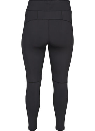 Cropped sports leggings, Black, Packshot image number 1